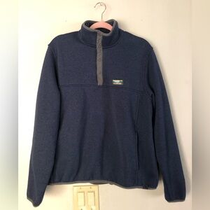 L.L. BEAN Half button pullover sweater in navy blue